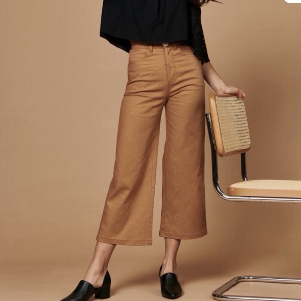 Whimsy + Row Pants, Tan Cotton, Wide Leg, High Waist, 29